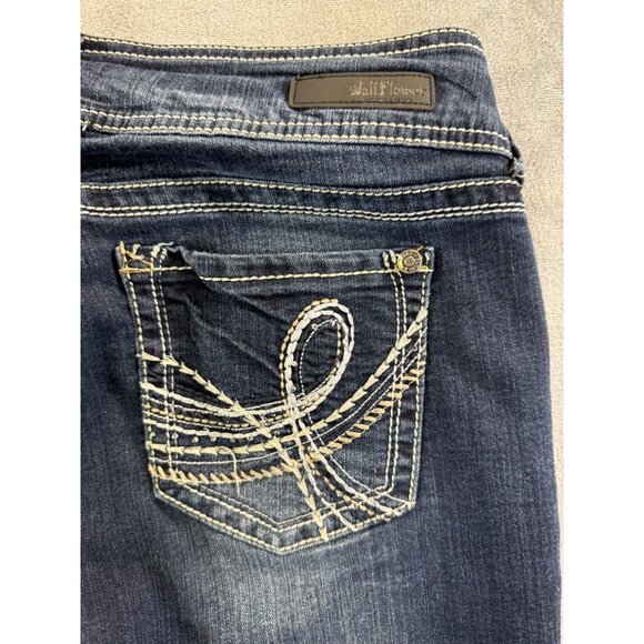 Wallflower womens pants size 11 blue denim distressed jeans pre owned - Picture 13 of 16